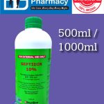 Septidin 10% Povidone Iodine Solution B.P. 10% w/v ( 500ml / 1000ml )