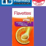 Flavettes Effervescent Vital with Vitamin C, Vitamin D3, Calcium Orange ( 30's )