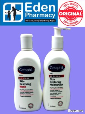 Cetaphil Pro AD Derma Skin Restoring ( Restoraderm ) Body Moisturizer & Body Wash ( 295ml )