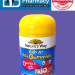 Nature's Way Kids A+ Vita Gummies Omega 3 DHA Fish Oil ( 3 Flavours- Berry, Orange, Lemon ) ( 60's )