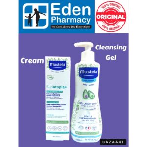 Mustela Lipid-replenishing Cream 150ml / Gentle Cleansing Gel for Baby 500ml ( Normal Skin ) Gel Lavant Doux