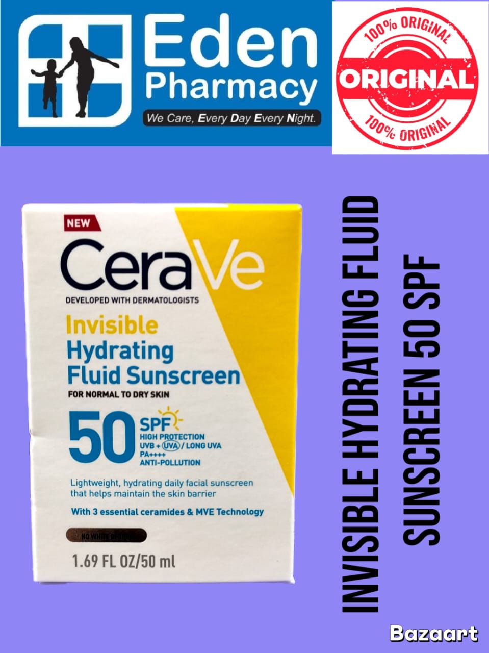 WhatsApp Image 2026-09-11 at 1.47.42 PM CERAVE INVISIBLE HYDRATING FLUID SUNSCREEN 5O SPF ( 50 ML ) - Image 1